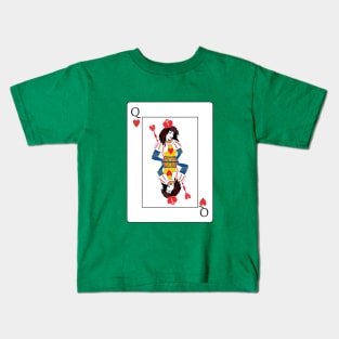 Queen Of Hearts Playing Card Kids T-Shirt